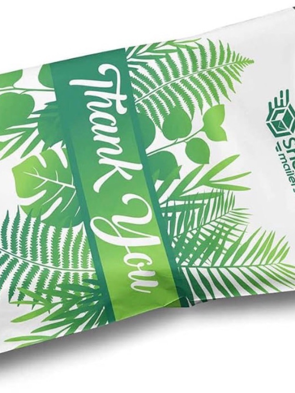 Poly Mailer 20 Thank You Green Palm shipping envelope - Eco Print Extra thick